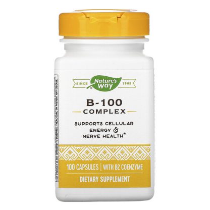 Nature's Way, B-100 Complex with B2 Coenzyme, 100 Capsules