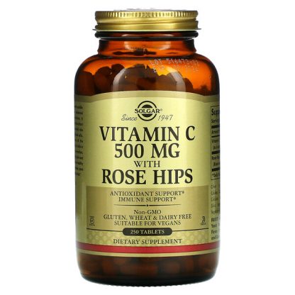 Solgar, Vitamin C with Rose Hips, 500 mg, 250 Tablets