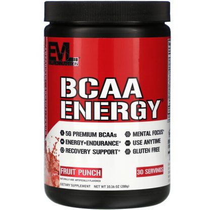 EVLution Nutrition, BCAA ENERGY, Fruit Punch, 10.16 oz (288 g)