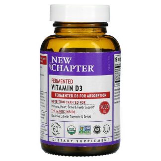 New Chapter, Fermented Vitamin D3, 2,000 IU, 60 Vegetarian Tablets