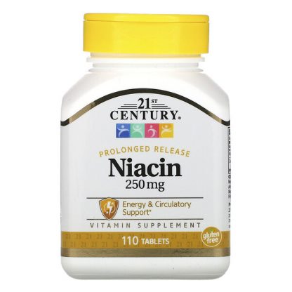 21st Century, Niacin, Prolonged Release, 250 mg, 110 Tablets