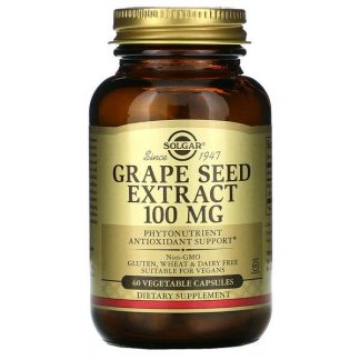 Solgar, Grape Seed Extract, 100 mg, 60 Vegetable Capsules