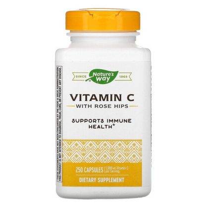 Nature's Way, Vitamin C with Rose Hips, 500 mg, 250 Capsules