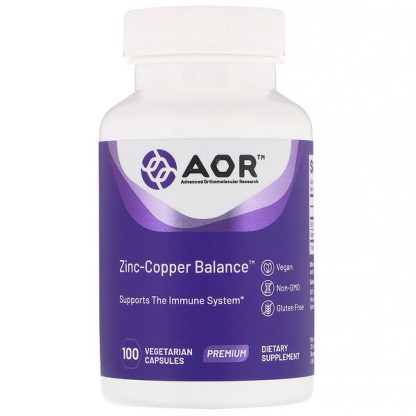 Advanced Orthomolecular Research AOR, Zinc-Copper Balance, 100 Vegetarian Capsules