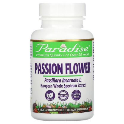 Paradise Herbs, Passion Flower, 60 Vegetarian Capsules