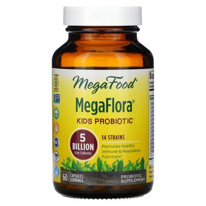 MegaFood, Kids Probiotic, MegaFlora, 5 Billion CFU, 60 Capsules