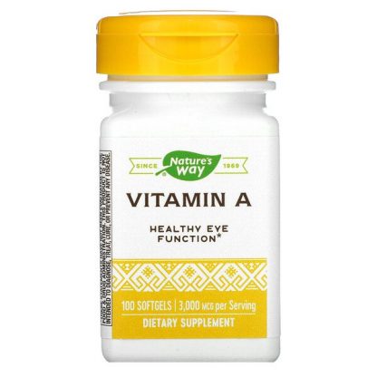 Nature's Way, Vitamin A, 3,000 mcg, 100 Softgels