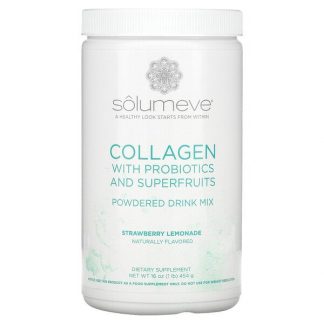 Solumeve, Collagen with Probiotics and Superfruits, Powdered Drink Mix, Strawberry Lemonade, 16 oz (454 g)