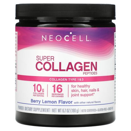 Neocell, Super Collagen Peptides, Type 1 & 3, Berry Lemon, 6.7 oz (190 g)