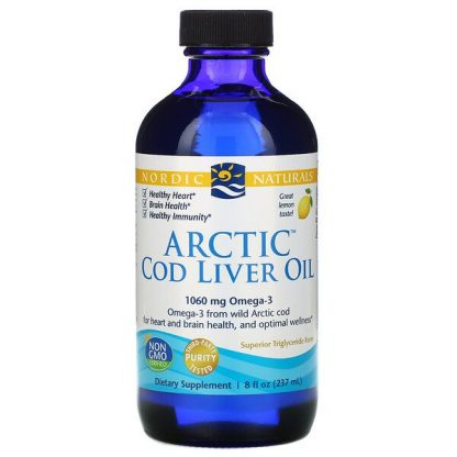 Nordic Naturals, Arctic Cod Liver Oil, Lemon, 8 fl oz (237 ml)