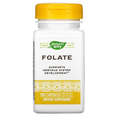 Nature's Way, Folate, 800 mcg, 100 Capsules