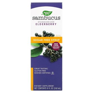 Nature's Way, Sambucus, Standardized Elderberry, Sugar-Free Syrup, 8 fl oz (240 ml)