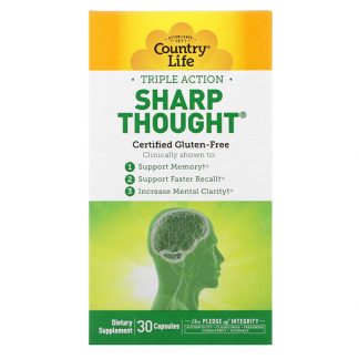 Country Life, Triple Action Sharp Thought, 30 Capsules