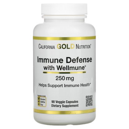 California Gold Nutrition, Immune Defense with Wellmune, Beta-Glucan, 250 mg, 90 Veggie Capsules