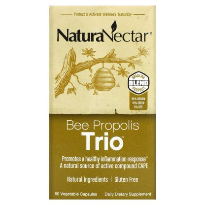 NaturaNectar, Bee Propolis Trio, 60 Vegetable Capsules