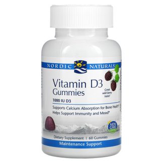 Nordic Naturals, Vitamin D3 Gummies, Wild Berry, 1,000 IU, 60 Gummies