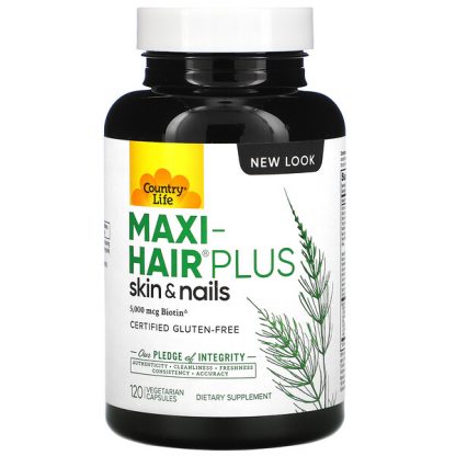 Country Life, Maxi-Hair Plus, 5,000 mcg, 120 Vegetarian Capsules