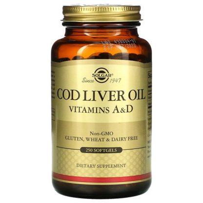 Solgar, Cod Liver Oil, Vitamins A & D, 250 Softgels