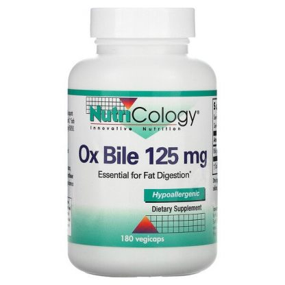 Nutricology, Ox Bile, 125 mg, 180 Vegicaps