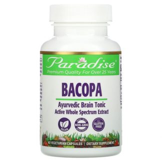 Paradise Herbs, Bacopa, 60 Vegetarian Capsules