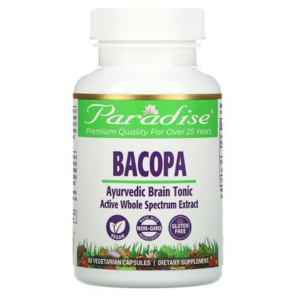 Paradise Herbs, Bacopa, 60 Vegetarian Capsules