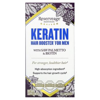 ReserveAge Nutrition, Keratin Hair Booster for Men, 60 Capsules