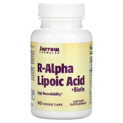 Jarrow Formulas, R-Alpha Lipoic Acid + Biotin, 60 Veggie Caps