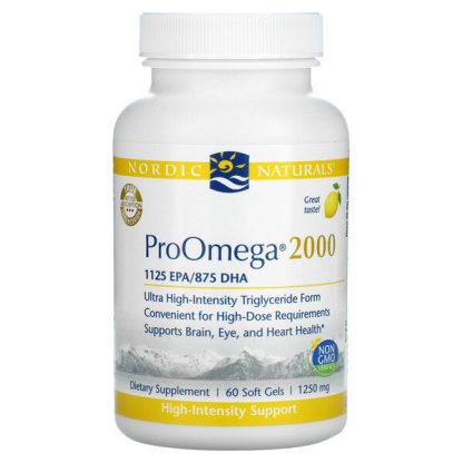 Nordic Naturals, ProOmega 2000, Lemon, 1250 mg, 60 Soft Gels