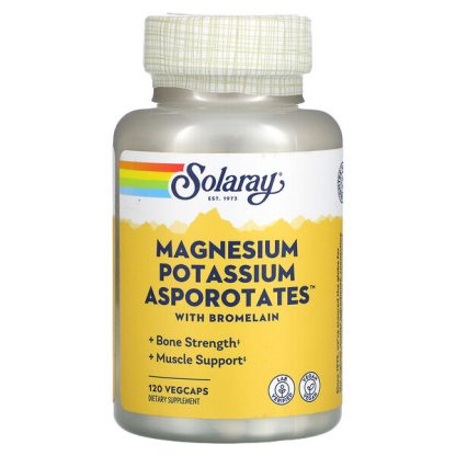 Solaray, Magnesium Potassium Asporotates with Bromelain, 120 VegCaps