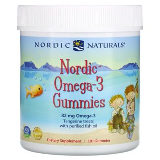 Nordic Naturals, Nordic Omega-3 Gummies, Tangerine Treats, 41 mg, 120 Gummies