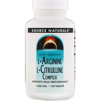 Source Naturals, L-Arginine L-Citrulline Complex, 1,000 mg, 120 Tablets