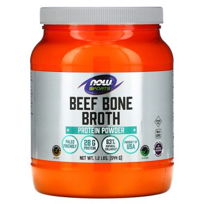 NOW Foods, Sports, Beef Bone Broth, Protein Powder , 1.2 lbs (544 g)