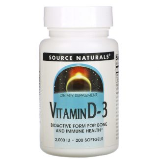 Source Naturals, Vitamin D-3, 2,000 IU, 200 Softgels