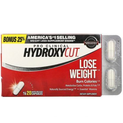 Hydroxycut, Pro Clinical Hydroxycut, Lose Weight, 20 Rapid-Release Capsules