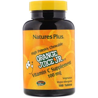 NaturesPlus, Orange Juice Jr., Vitamin C Supplement, 100 mg, 180 Tablets