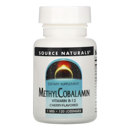 Source Naturals, MethylCobalamin Vitamin B12, Cherry, 1 mg, 120 Lozenges