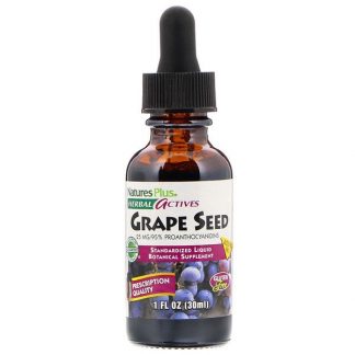 NaturesPlus, Herbal Actives, Grape Seed, Alcohol Free, 25 mg, 1 fl oz (30 ml)