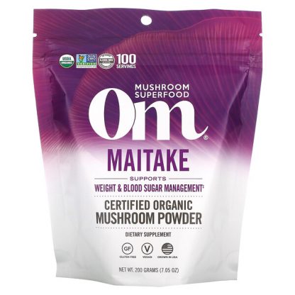 Om Mushrooms, Certified Organic Mushroom Powder, Maitake, 7.05 oz (200 g)