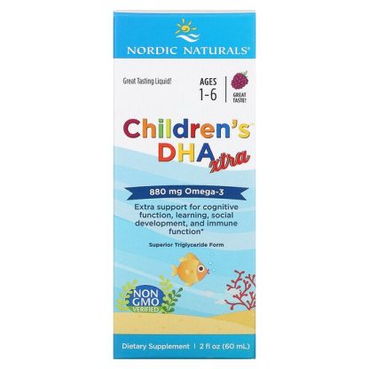 Nordic Naturals, Children's DHA Xtra, Ages 1-6, Berry Punch, 880 mg, 2 fl oz (60 ml)