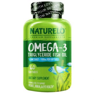 NATURELO, Omega-3, Triglyceride Fish Oil, 1,100 mg, 60 Softgels