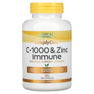 Super Nutrition, SimplyOne, C-1000 & Zinc Immune, 120 Veg Capsules