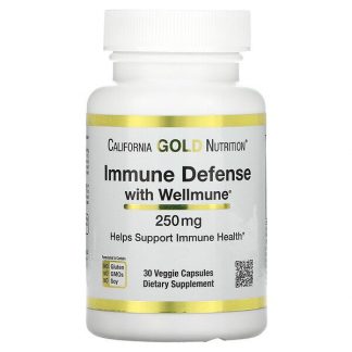 California Gold Nutrition, Immune Defense with Wellmune, Beta-Glucan, 250 mg, 30 Veggie Capsules