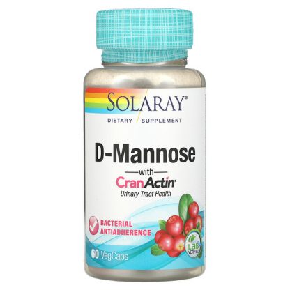 Solaray, D-Mannose with CranActin, Urinary Tract Health, 60 VegCaps