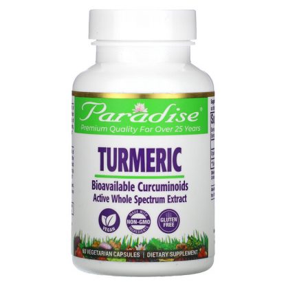 Paradise Herbs, Turmeric, 60 Vegetarian Capsules