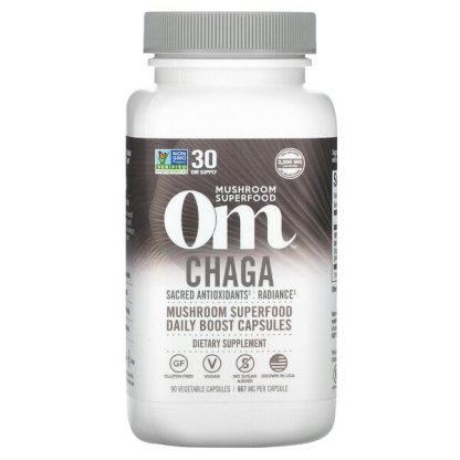 Om Mushrooms, Chaga, 667 mg, 90 Vegetable Capsules