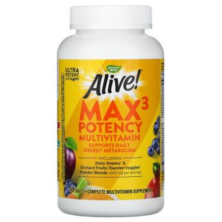 Nature's Way, Alive! Max3 Potency Multivitamin, 180 Tablets