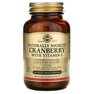 Solgar, Natural Cranberry with Vitamin C, 60 Vegetable Capsules