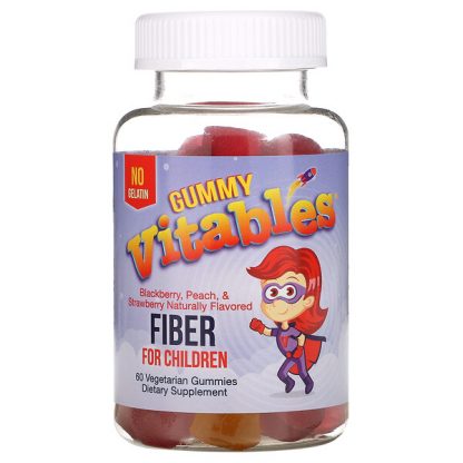 Vitables, Gummy Fiber for Children, Gelatin-Free, Assorted Fruit Flavors, 60 Vegetarian Gummies