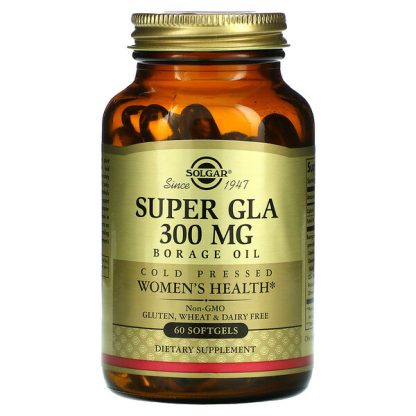 Solgar, Super GLA, Borage Oil, Women's Health, 300 mg, 60 Softgels