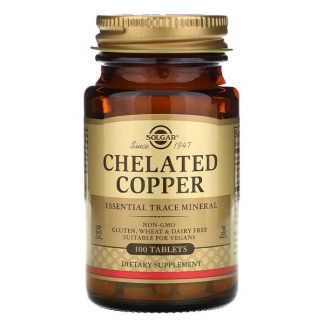 Solgar, Chelated Copper, 100 Tablets